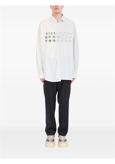 Camicia asimmetrica con logo in Mm6 maison margiela - uomo MM6 MAISON MARGIELA | SH0DT0025MTN085961